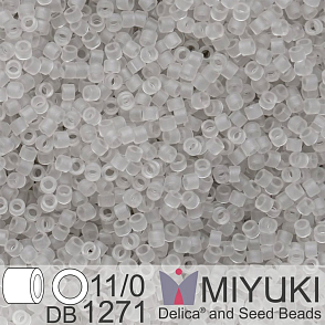 Korálky Miyuki Delica 11/0. Barva Matte Transparent Gray Mist DB1271. Balení 5g.