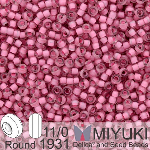 Korálky Miyuki Round 11/0. Barva 1931 SF Lt Raspberry Lined Crystal . Balení 5g..