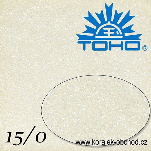 Korálky TOHO tvar ROUND (kulaté). Velikost 15/0. Barva č. 161-Trans-Rainbow Crystal . Balení 5g.