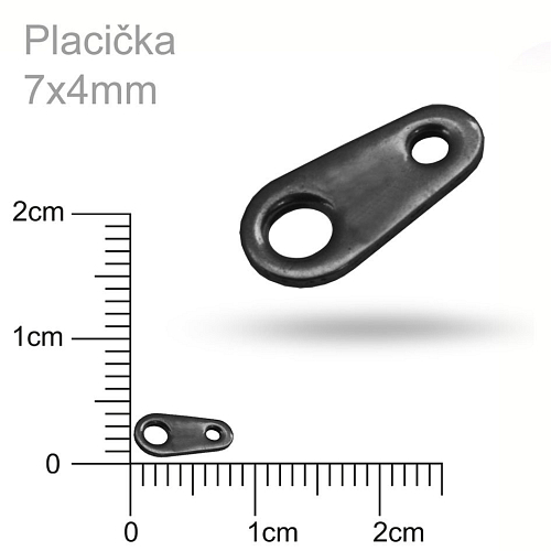 Placička  pro karabinku. Velikost 7x4mm. Barva antracit.