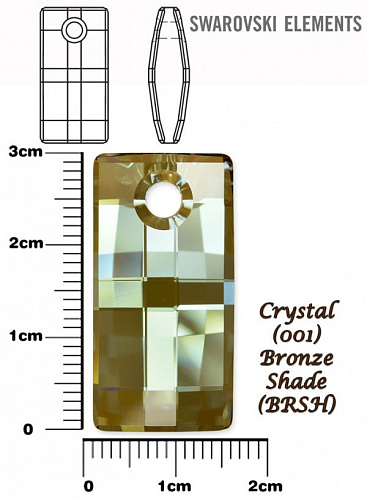 SWAROVSKI 6696 URBAN Pendant barva CRYSTAL BRONZE SHADE velikost 30mm.