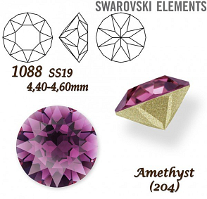 SWAROVSKI ELEMENTS 1088 XIRIUS Chaton SS19 (4,40-4,60mm) barva AMETHYST (204).