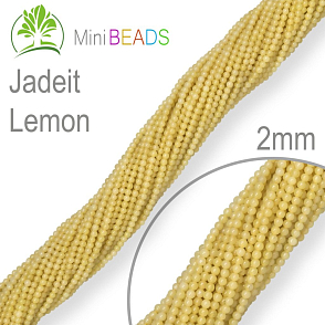 Korálky Mini BEADS Jadeit Lemon. Velikost pr.2mm. Balení 190Ks.