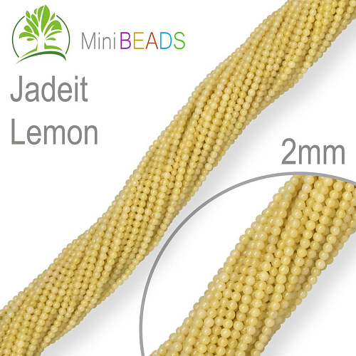 Korálky Mini BEADS Jadeit Lemon. Velikost pr.2mm. Balení 190Ks.