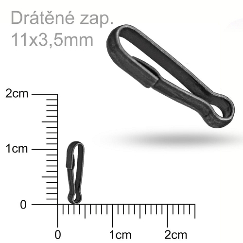 Drátěné zapínání velikost 11x3,5mm. Barva antracit.