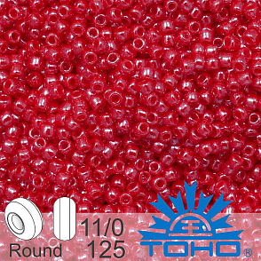 Korálky TOHO tvar ROUND (kulaté). Velikost 11/0. Barva č. 125-Opaque-Lustered Cherry . Balení 8g.