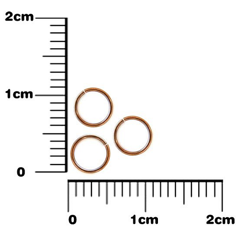 Kroužek spojovací pr.5mm Síla drátu 1mm. Barva staroměděná