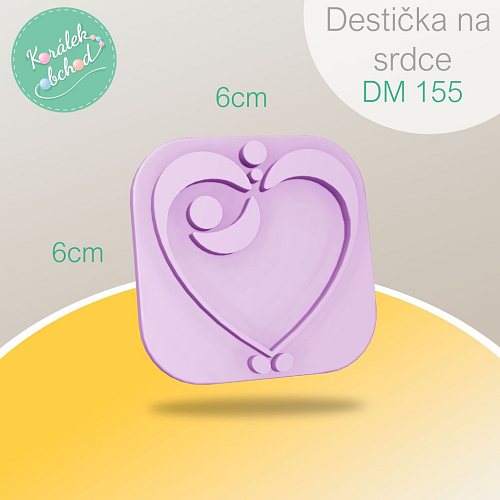 Destička (šablona) na výrobu drátěného srdíčka DM 155. Rozměr destičky 6x6cm. Materiál plast.