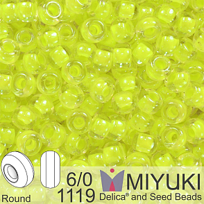 Korálky Miyuki Round 6/0. Barva 1119 Luminous Lime Aid. Balení 5g