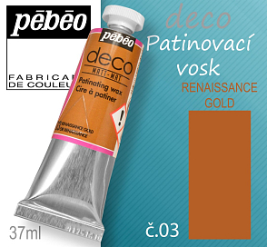 Patinovací VOSK Pébeo DECO. Odstín č.03 RENAISSANCE GOLD Matt. Balení 37ml.