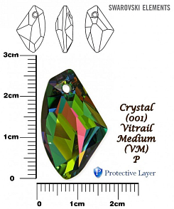 SWAROVSKI 6656 barva CRYSTAL VITRAIL MEDIUM (VM)-P velikost 27mm. 