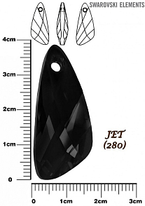 SWAROVSKI 6690 Wing Pendant barva JET velikost 39mm