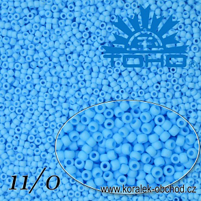 Korálky TOHO tvar ROUND (kulaté). Velikost 11/0. Barva č.43F-Opaque-Frosted Blue Turquoise . Balení 8g.