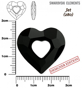 SWAROVSKI 6262 Miss U Heart barva JET velikost 26mm.