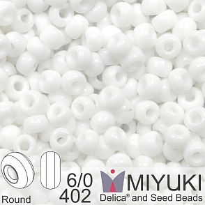 Korálky Miyuki MIX Round 6/0. Barva 402 White. Balení 5g