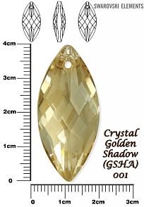 SWAROVSKI Navette Pendant barva GOLDEN SHADOW velikost 40x18mm.