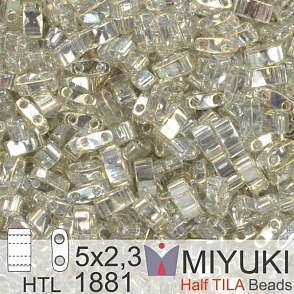 Korálky Miyuki Half Tila. Barva Tr Silver Gray Gold Luster HTL 1881 Balení 3g