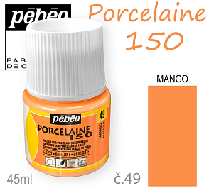 Barva na porcelán vypalovací  Pébeo Porcelaine 150. Odstín č.49 Mango. Balení 45 ml.