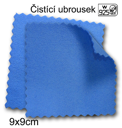 Čistící ubrousek na stříbro Ag. Velikost 9x9cm.