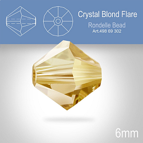 PRECIOSA Bicone MC BEAD (sluníčko) velikost 6mm. Barva CRYSTAL BLOND FLARE. Balení 21ks .