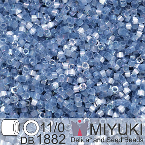 Korálky Miyuki Delica 11/0. Barva Silk Inside Dyed Bayberry AB DB1882. Balení 5g.