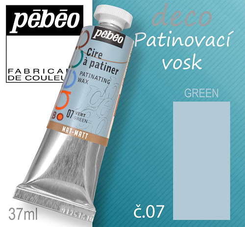 Patinovací VOSK Pébeo DECO. Odstín č.07 GREEN Matt. Balení 37ml.