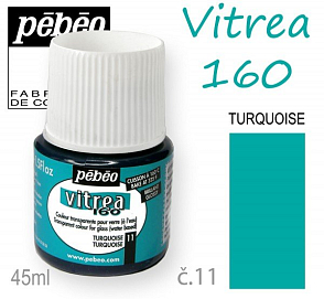 Barva na sklo VITREA 160- vypalovací č.11 TYRKYSOVÁ objem 45ml.