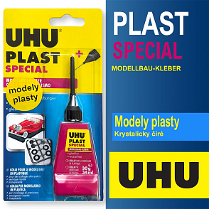 Lepidlo UHU Plast Special . Speciální lepidlo pro lepení plastikových modelů. Balení 34 ml/30 g.