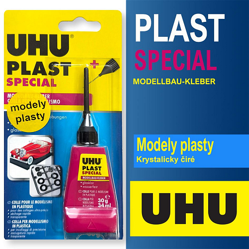 Lepidlo UHU Plast Special . Speciální lepidlo pro lepení plastikových modelů. Balení 34 ml/30 g.