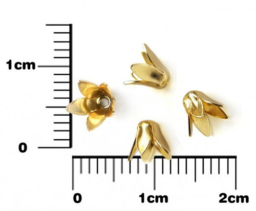 KAPLÍK  číslo K002.Velikost pr.5,5mm v horní části, výška 5mm. Barva zlatá.