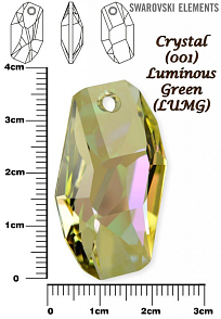 SWAROVSKI 6673 METEOR Pendant barva CRYSTAL LUMINOUS GREEN velikost 38mm. 