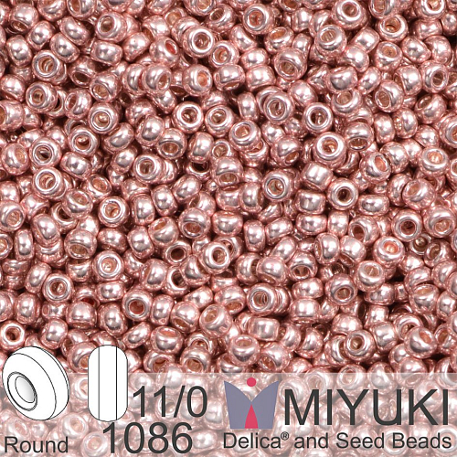 Korálky Miyuki Round 11/0. Barva 1086 Galvanized Blush. Balení 5g.