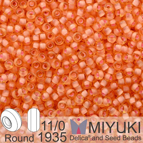 Korálky Miyuki Round 11/0. Barva 1935 SF Salmon Lined Lt Topaz . Balení 5g