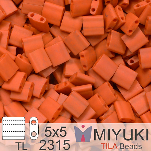 Korálky MIYUKI tvar TILA BEADS velikost 5x5mm. Barva TL 2315 Matte Opaque Terra Cotta. Balení 5g.