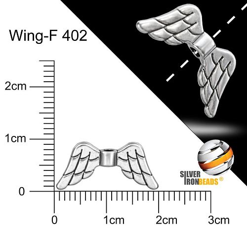 Přívěsek ANDĚLSKÉ KŘÍDLO . Ozn.-WING F402 v platinové barvě Velikost 19x9mm.