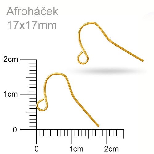 Afroháček hladký. Barva zlatá. Velikost 17x17mm.