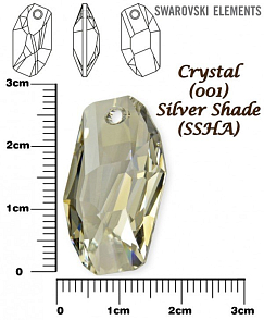 SWAROVSKI 6673 METEOR Pendant barva CRYSTAL SILVER SHADE velikost 28mm. 