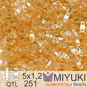 Korálky Miyuki QuarterTila. Barva Transparent Light Topaz AB QTL 251 Balení 3g