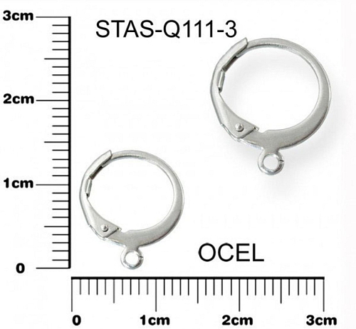 Náušnice mechanická kulatá CHIRURGICKÁ OCEL ozn.-STAS-Q111-3. 