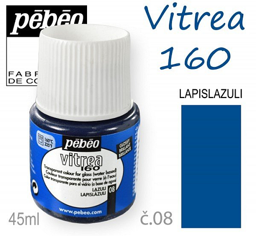 Barva na sklo VITREA 160- vypalovací č.08 LAZULI objem 45ml.