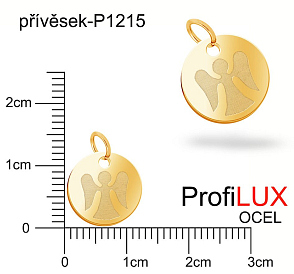 Přívěsek Ocel ozn-P1215 MEDAILON s andělem velikost pr.12mm. Řada přívěsků ProfiLUX