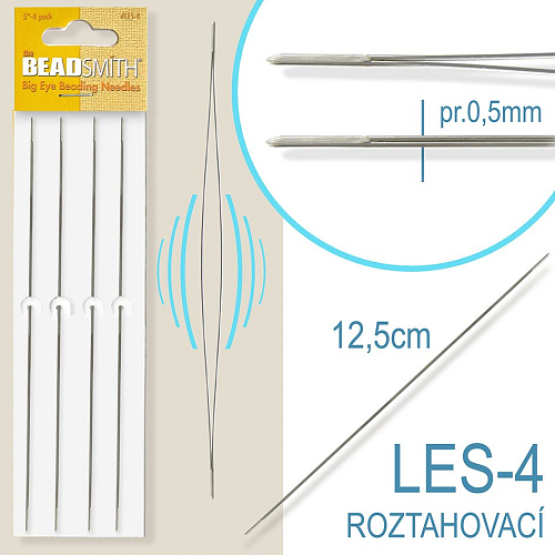 Jehla ROZTAHOVACÍ ozn.-LE5-4. Délka 12,5cm. Průměr 0,5mm.VÝHODNÁ CENA BALENÍ 4Ks.