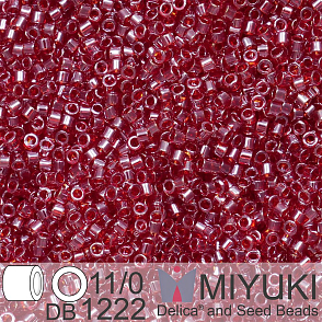 Korálky Miyuki Delica 11/0. Barva Tr Dk Cranberry Luster DB1222. Balení 5g