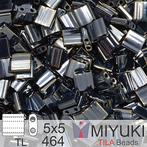 Korálky MIYUKI tvar TILA BEADS velikost 5x5mm. Barva TL-464 Light Gunmetal . Balení 5g.