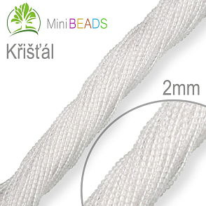 Korálky Mini BEADS Křišťál. Velikost pr.2mm. Balení 190Ks.