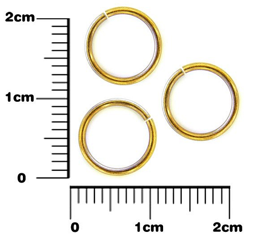 Kroužek spojovací pr.10mm Síla drátu 1mm. Barva zlatá. 