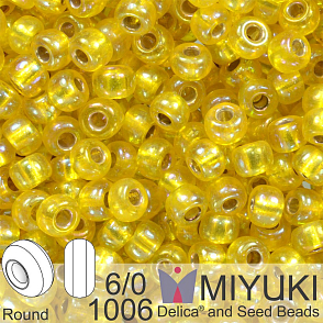 Korálky Miyuki Round 6/0. Barva 1006 S/L Yellow AB. Balení 5g