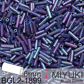 Korálky Miyuki Bugle Bead 6mm. Barva BGL2-1899 Opaque Eggplant Luster. Balení 10g.