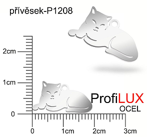 Přívěsek Ocel ozn-P1208 KOČKA velikost 19x10mm. Řada přívěsků ProfiLUX