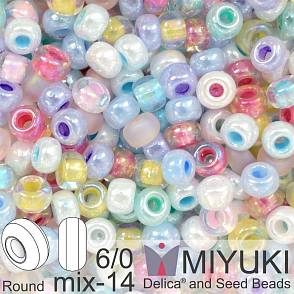 Korálky Miyuki MIX Round 6/0. Barva 14 Spring Flowers. Balení 5g